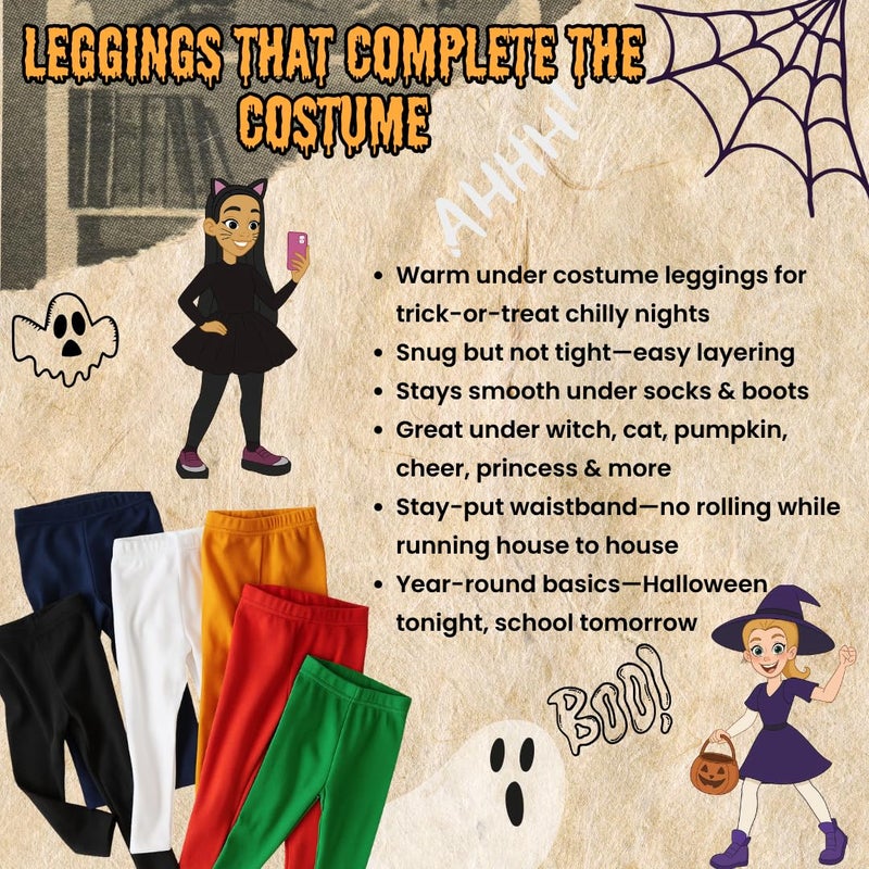Popular Big Girl's Cotton Ankle Length Leggings - Red - 8 - Image 5